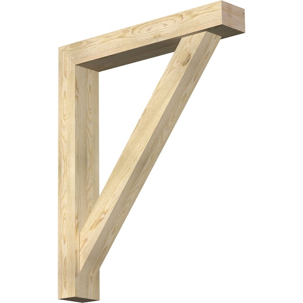 Ekena Millwork Traditional Block Rough Sawn Bracket w/ Offset Brace, Douglas Fir, 6"W x 36"D x 44"H BKT0604X36X44TRA05RDF - main